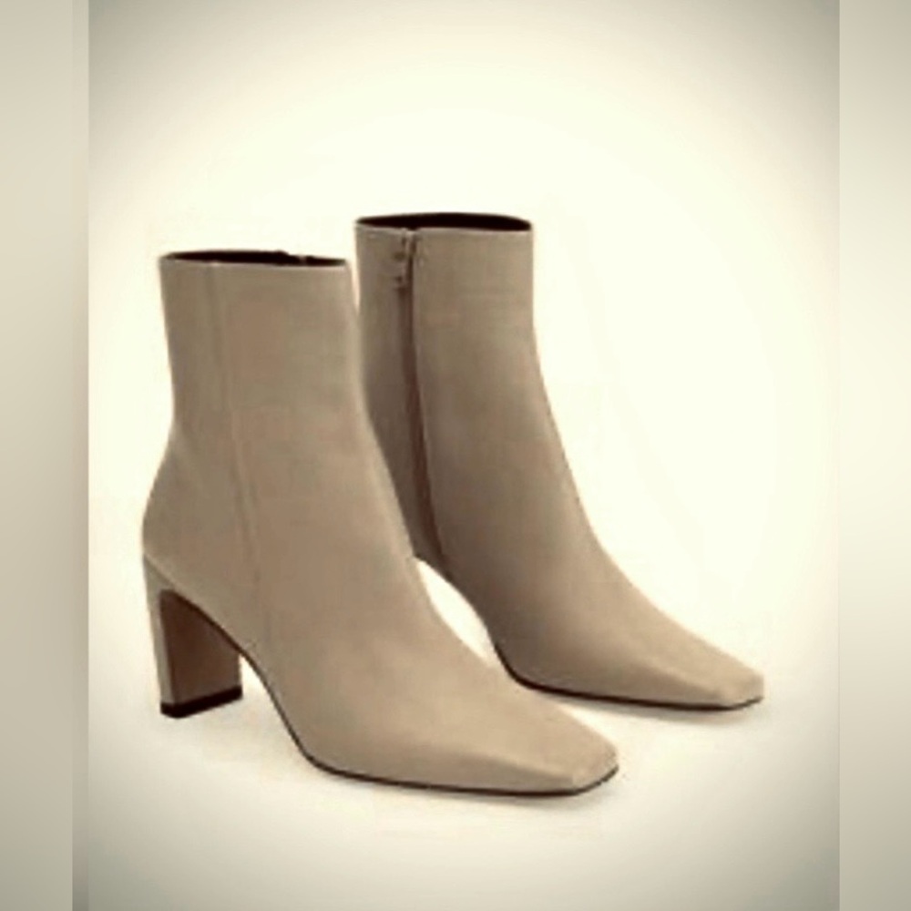 Marcella Dorset Narrow Heel Boots Italian Leather Taupe EU Size 41 = US 11 NWOB